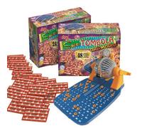 SUPER TOMBOLA AUTOMATICA 24 CARTELLE IN PLASTICA DISTRIBUTORE PALLINE MANUALE