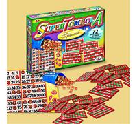SUPER TOMBOLA SPECIAL 72 CARTELLE PLASTICA SEGNAPUNTI NATALIZIA GIOCO DI SOCIETÀ