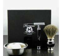 Super Uomo Set da Barba Con Tasso Spazzola Capelli E Sicurezza Rasoio Lama Due