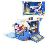 Super Wings 2-in-1 Super Pets Mini Base con Super Pet Jett & Dizzy, Aereo Giocattolo per Bambini 3 4 5 6 7 8 Anni Ragazzo Ragazza