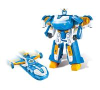 Super Wings 3-in-1 World Aircraft Transforming Robot con effetti luminosi e sonori, con un Transform-a-Bot Jett da 2'', giocattoli Transformable per bambini e bambine dai 3 anni in su