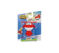 Super Wings - Aereo di trasformazione Jett in bianco-rosso, circa 12 cm di figura giocattolo per bambini, aereo giocattolo trasformabile e figura robotica