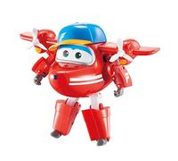 Super Wings Aereo Giocattolo - Super Wings Flip Transformable Giocattoli - Robot Giocattolo Macchinine Giocattolo per Bambini, Regalo Bambina 3 4 5 Anni, Rosso, 12cm