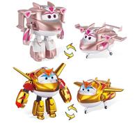 Super Wings Giocattoli trasformabili 2PCS Golden Boy& Golden Girl, action figure 2 in 1, giocattolo robot aereo da 12,7 cm, giocattolo trasformabile per bambini e bambine dai 3 anni in su
