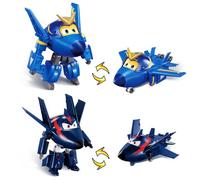 Super Wings Giocattolo trasformabile 2PCS Jerome & Agent Chace, action figure 2 in 1, giocattolo robot-aereo da 12,7 cm, giocattolo trasformabile per bambini e bambine dai 3 anni in su