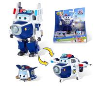 Super Wings Giocattolo trasformabile Paul & super pet Paul, action figure 2 in 1, giocattolo robot-aereo da 12,7 cm, giocattolo trasformabile per bambini e bambine dai 3 anni in su, blu