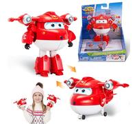 Super Wings Jett Supercaricato Transformers - Giocattolo da Aereo a Robot in 10 Passaggi (12,5 cm) Stagione 4 - Per Bambini da 3+ Anni - Senza Batterie