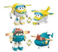 Super Wings transformable toys 2PCS Snap & Solar, 2 in 1 figure d'azione, giocattoli robot 12,7 cm di altezza, giocattoli aeronautici trasformabili per bambini e bambine di età superiore ai 3 anni