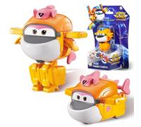 Super Wings Transforming aeroplano Supercharged Tiki, altezza circa 5,08 cm, Figura d'azione 2 in 1, aeroplano giocattolo e figura robotica per bambini e bambine a partire da 3 anni