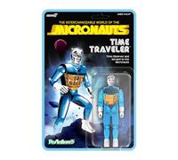Super7 Reaction+ Micronauts Time Traveler (blu traslucido) - Action figure Micronauts da 10,2 cm con accessori - Classici oggetti da collezione fantascientifici e giocattoli retrò