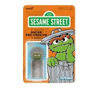 Super7 Reaction Sesame Street Oscar The Grouch - Action figure di Sesame Street da 9,5 cm con accessori da collezione e giocattoli retrò