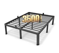Superay Struttura letto king size da 50,8 cm con angoli arrotondati, spazio sotto il telaio del letto alto, supporto a doghe in acciaio resistente, senza rumore, facile da montare, senza bisogno di