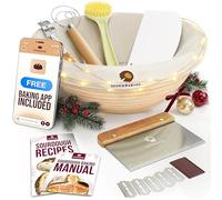 Superbaking Banneton - Cestino per lievitazione del pane, accessori per la cottura del pane a lievitazione naturale, kit di base rotondo da 22,9 cm, cestino per lievitazione per la cottura, strumenti