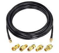 Superbat Cavo RG58 SMA 10m Prolunga Antenna WIFI SMA Maschio a Femmina a Bassa Perdita con 5 Pezzi Kit Adattatore per Antenna GPS SDR GSM WIFI 3G 4G LTE Router (Non per TV)