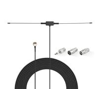 Superbat DAB FM Radio Dipolo Antenna Antenna per Ricevitore Stereo Interno, 75 Ohm UNBAL Montaggio Adesivo con Adattatori Universali per Bose Wave Music System AV Audio Video Home Theater Ricevitore