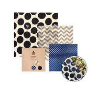 SuperBee Beeswax Wraps | Involucri di Cera d'Api | Set di 3 Dimensioni: Piccolo, Medio e Grande | Hipster | Riutilizzabile, Ecologico, Zero Rifiuti