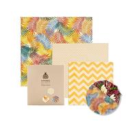 SuperBee Beeswax Wraps | Involucri di Cera d'Api | Set di 3 Dimensioni: Piccolo, Medio e Grande | Tropical Paradise | Riutilizzabile, Ecologico, Zero Rifiuti