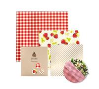 SuperBee Wraps Involucri di Cera d'Api | Set di 3 Dimensioni: Piccolo, Medio e Grande| Strawberry & Cream | Riutilizzabile, Ecologico, a Scarto Zero
