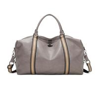 Superbia Morbido cuoio dell'unità di elaborazione, borsa di fine settimana di medie dimensioni, cinghia di tela, multi tasca organizzatore borsa, borsa da viaggio, Grigio, M, Borsa Weekend