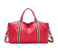 Superbia Morbido cuoio dell'unità di elaborazione, borsa di fine settimana di medie dimensioni, cinghia di tela, multi tasca organizzatore borsa, borsa da viaggio, rosa, M, Borsa Weekend