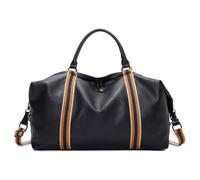 Superbia Morbido cuoio dell'unità di elaborazione, borsa di fine settimana di medie dimensioni, cinghia di tela, multi tasca organizzatore borsa, borsa da viaggio, Marina Militare, M, Borsa Weekend