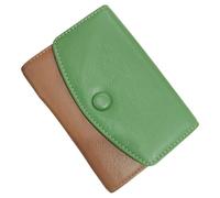 Superbia Piccolo multi colore morbido PU portafoglio porta carte, 6 slot per carte, contanti e portamonete con confezione regalo, Taupe-verde, Moderno