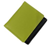 Superbia Portafoglio piccolo in pelle PU, multicolore, con 8 scomparti, chiusura a bottone, 10 x 10 x 2,5 cm, verde-nero, Moderno