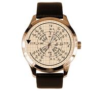 superbrass.com Raro Counter-CLOCKWISE Radian Circle Trigonometry Value of PI Solid Brass Watch, Oro