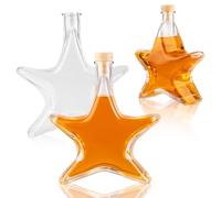SUPERBUTELKI.PL Bottiglie di vetro a forma di stella, 500 ml, bottiglie di Natale, bottiglie vuote con tinture, liquore, 5 pezzi, bottiglia di vetro con tappo di sughero, bottiglia di vetro da