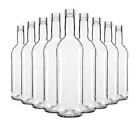 SUPERBUTELKI.PL Bottiglie di Vino vuote 750 ml, Set da 30 Pezzi, Molto Resistenti, vuote per Vino, per Diversi Tipi di Bevande, in Vetro Elegante