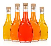 SUPERBUTELKI.PL ICONA Bottiglia di vetro da 250 ml per liquori, succhi di frutta e vino, con tappo di sughero sintetico (5 x 250 ml)