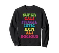 Supercalifragilisticexpialidocious Parola Più Lunga Retro Groovy Felpa
