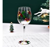 Supercap - Bicchiere da vino dipinto a mano con albero di Natale a tema, bicchieri da champagne da 450 ml, bicchieri con stelo per feste, matrimoni, appuntamenti notturni (Christmas Socks, 1pcs)