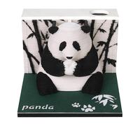 Supercap - Calendario da tavolo 3D 2026, fai da te Time Piece Paper Carvin, carta creativa a strappo, decorazione artistica da scrivania (panda shape, without lights)