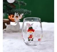 Supercap - Calici da vino a tema calze di Natale, bicchieri da acqua in cristallo senza stelo, dipinti a mano per feste, matrimoni, appuntamenti notturni, feste di Capodanno (Christmas C, 2pcs)