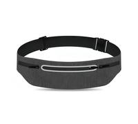 Supercap Marsupio da corsa, ultra sottile e leggero, cintura invisibile elastica regolabile, con catarifrangente per allenarsi, marsupio impermeabile da corsa, grigio scuro