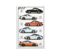 Supercar - Poster Porsche 911, decorazione da parete, su tela, per soggiorno, camera da letto, 60 x 90 cm