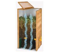 SUPERCOMP Compostiera in Legno 340L, Anti-Topi, Rapida, Senza Malodori | Composter domestico, compostaggio senza cattivi odori con innovativo sistema di aerazione, protezione completa anti roditori