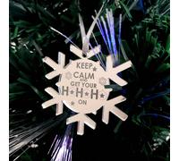 SuperCoolCreations Addobbi Albero Natale Incisi Keep Calm & Get Your Ho Ho Ho On