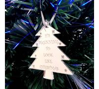 SuperCoolCreations Albero Inciso 'Sta per Sembrare Molto il Natale' 8.5cm e 14cm