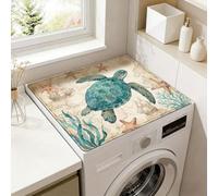 SUPERDANT 1 Pezzo Tappetino Lavatrice Tartaruga Marina 60x50 cm Impermeabile Tagliabile Protettore Lavatrice a Carica dall Alto Copriasciugatrice Decorativo per Lavanderia Colorato