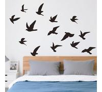 SUPERDANT 18 adesivo Da Parete con Uccelli Neri Sticker per Pareti con Uccelli In Volo Adesivo Murali con Animali Decorazione In Vinile per La Casa e La Camera Da Letto