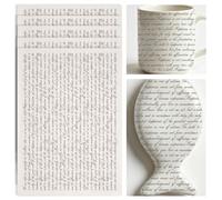 SUPERDANT 4 Pezzi Trasferimenti Sottosmalto Testo Inglese per Ceramica Adesivi Tematica Letteraria Decorazioni Ceramiche Decalcomanie Sottosmalto per Smaltatura Overglaze Decal