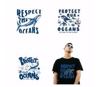 SUPERDANT 4 pz. Toppe Termoadesive per Proteggere Gli Oceani Adesivi Termoadesivi per Animali Fai Da Te Decalcomanie Termoadesive Lavabili Carta Termoadesiva per Magliette