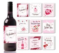 SUPERDANT 45PCS Etichette per Bottiglie di Vino con Testo per San Valentino Adesivi per Bottiglie di Vino Amore Rosa Fiori Cuore Etichette per Bottiglie di Vino Champagne per Feste Coperchi