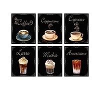 SUPERDANT 6 Pz Caffè Stampe su Wall Art Immagini Coffee Bar Decorazioni Da Parete Coffee Sign Kitchen Wall Art per Modern Home Dining Room Senza Quadro