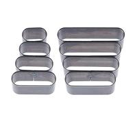 SUPERDANT 8 pz/Set Acciaio in Pelle Die Testa Rotonda Forma Rettangolare Ad Alto Tenore di Carbonio Cutter Hollow Strumento di Punzonatura con Scatola di Taglio Stampo Punching Die Set