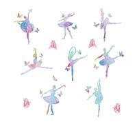 SUPERDANT 8 Stili Decalcomanie della Parete di Balletto - Ballerina, Scarpe da Be, Farfalla - Decorazione della Parete