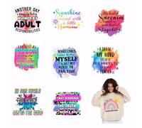 SUPERDANT 9 pz. Toppe Termoadesive con Detti Divertenti Adesivi Termoadesivi Colorati Testo Divertente Fai Da Te Decalcomanie Termoadesive Lavabili Carta Termoadesiva