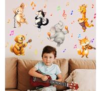 SUPERDANT Adesivi Murali Animali Musica Strumenti Musicali Autoadesivi Decorazione per Cameretta dei Bambini Soggiorno Asilo Nido con Adesivi Vinilici Rimovibili